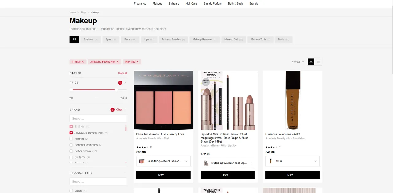 Live catalog search