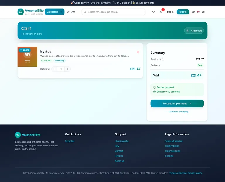 Кошик: підсумок замовлення й один крок до оплати — Proceed to payment
