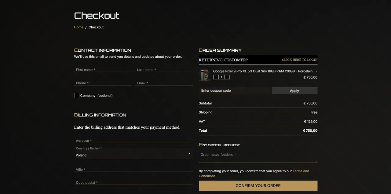 Product page